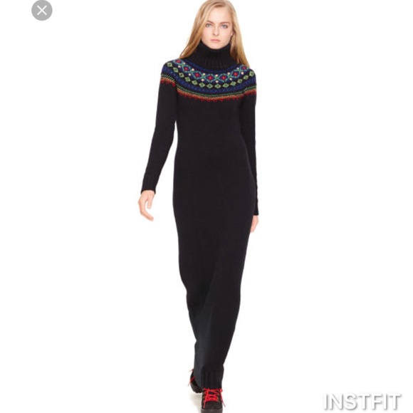 Polo Ralph Lauren Faire Isle Sweater Maxi Dress
